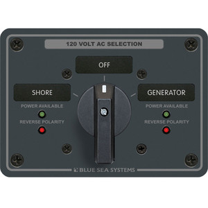 Blue Sea 8365 AC Rotary Switch Panel 65 Ampere 2 Positions + OFF, 2 Pole Blue Sea 8365 AC Rotary Switch Panel 65 Ampere 2 Positions + OFF, 2 Pole
