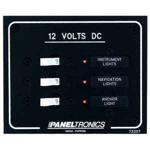 Paneltronics Standard DC 3 Position Breaker Panel w/LEDs Paneltronics Standard DC 3 Position Breaker Panel w/LEDs
