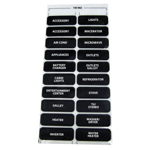 Paneltronics AC-20 Assorted Label Sheet Paneltronics AC-20 Assorted Label Sheet