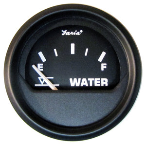 Faria Euro Black 2" Tank Level Gauge - Potable Water (Metric) Faria Euro Black 2" Tank Level Gauge - Potable Water (Metric)