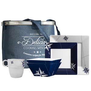 Marine Business Melamine Square Tableware & Basket - NORTHWIND - Set of 24 Marine Business Melamine Square Tableware & Basket - NORTHWIND - Set of 24