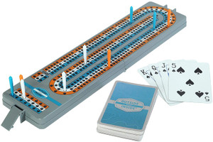 GSI Outdoors Travel Cribbage Board Outside Inside (9 Piece), Gray, 12.75" by 3.15" by .75" (Open)