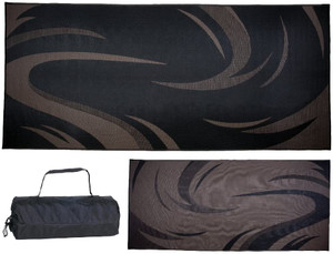 Ming's Mark SD8181 Stylish Camping Swish Patio Mat - 8' x 18', Black/Brown (Reversible) Ming's Mark SD8181 Stylish Camping Swish Patio Mat - 8' x 18', Black/Brown (Reversible)