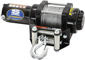 Superwinch 1130220 LT3000ATV 12 VDC Winch 3,000-Pound/1360 kg with Roller Fairlead, Mount Plate, Handlebar Rocker Switch, and Handheld Remote 13.2" x 4.1" x 4.1" black