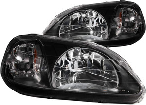 Anzo USA 121070 Honda Civic Crystal Black Headlight Assembly - (Sold in Pairs)