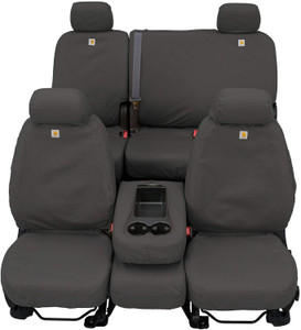 Covercraft Carhartt SeatSaver Front Row Custom Fit Seat Cover for Select Ford F-250 Super Duty/F-350 Super Duty Models - Duck Weave (Gravel) 1st Row Seat Cover | SSC3452CAGY Covercraft Carhartt SeatSaver Front Row Custom Fit Seat Cover for Select Ford F-250 Super Duty/F-350 Super Duty Models - Duck Weave (Gravel) 1st Row Seat Cover | SSC3452CAGY