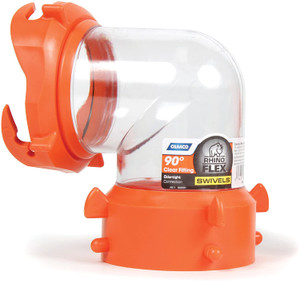 Camco 39857 Rhino Flex Clear 90-Degree RV Sewer Hose Swivel Fitting 90 Degree Camco 39857 Rhino Flex Clear 90-Degree RV Sewer Hose Swivel Fitting 90 Degree