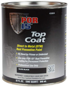 POR-15 45804 Gloss Black Top Coat - 1 Quart Gloss Black 946 ml (Pack of 1)