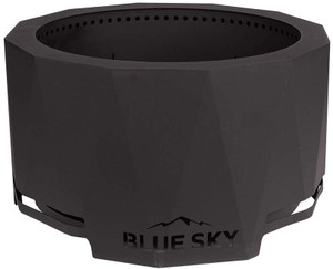 Blue Sky Outdoor Living 33” Steel Mammoth Patio Smokeless Fire Pit, Firewood and/or Wood Pellet Burning, Black (PFP3318)