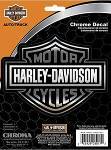 Chroma Graphics 3017 Silver Harley Davidson Classic Emblemz Decal One Size 6" x 8"