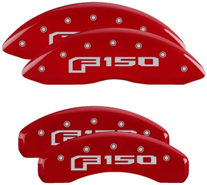 MGP Caliper Covers 10239SF16RD F-150 (2015) Red Powder Coat Finish, Silver Characters, Set of 4