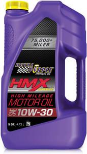 Royal Purple 11750 HMX SAE 10W-30 High-Mileage Synthetic Motor Oil, 5 Quart 5 Quart, (Single Unit)