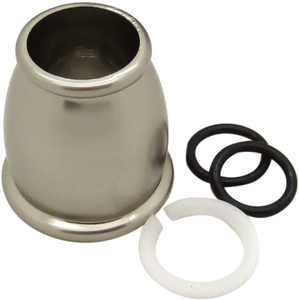 Dura Faucet (DF-RK500-SN) RV Faucet Bell Style Spout Nut and Rings Replacement Kit (Brushed Satin Nickel)