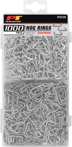 Performance Tool W5230 1,000pc Steel Hog Ring for: Upholstery, Fencing, Craft, Rope, Bungee Cords, Bag Closures, Crab pots, Furniture and Much More