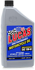 Lucas Oil 10710 10W-40 Semi-Synthetic Motorcycle Oil - 1 Quart Bottle Lucas Oil 10710 10W-40 Semi-Synthetic Motorcycle Oil - 1 Quart Bottle