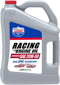 Lucas Oil 10616 SAE 20W-50 Synthetic Racing Motor Oil - 5 Quart Jug Lucas Oil 10616 SAE 20W-50 Synthetic Racing Motor Oil - 5 Quart Jug