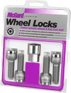 McGard 28018 Chrome Bolt Style Radius Seat Bolt Locks, M14 x 1.5 Thread Size, Set of 4