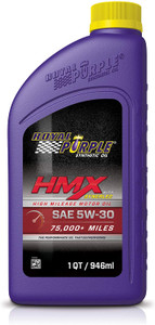 Royal Purple 11745-6PK HMX SAE 5W-30 High-Mileage Synthetic Motor Oil, 1 Quart, Case of 6 1 Quart, (Case of 6)