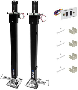 Reese 500708 Fifth Wheel RV Landing Gear System, Single Output 8K Static, 8K Lift