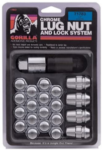 Gorilla Automotive 71733 Acorn Chrome Lug Nut and Lock System (12mm x 1.50 Thread Size) 12-mm X 1.50 Gorilla Automotive 71733 Acorn Chrome Lug Nut and Lock System (12mm x 1.50 Thread Size) 12-mm X 1.50