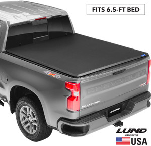 Lund 95073 Genesis Tri-Fold Truck Bed Tonneau Cover for 2004-2014 Ford F-150; 2006-2008 Lincoln Mark LT | Fits 6.5' Bed 2009 - 2014 6' 5" Bed Black Leather Look