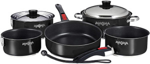 Magma Nesting 10-Piece Induction Compatible Cookware Jet Black Magma Nesting 10-Piece Induction Compatible Cookware Jet Black