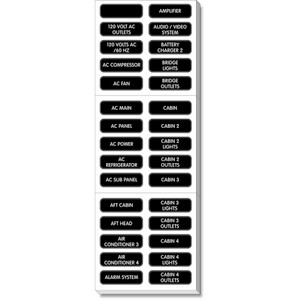Blue Sea 8067 AC Panel Extended 120 Label Set Blue Sea 8067 AC Panel Extended 120 Label Set