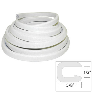 TACO Flexible Vinyl Trim - ½" Opening x ⅝"W x 25'L - White TACO Flexible Vinyl Trim - ½" Opening x ⅝"W x 25'L - White