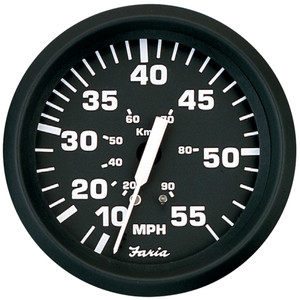 Faria Euro Black 4" Speedometer - 55MPH (Pitot) Faria Euro Black 4" Speedometer - 55MPH (Pitot)