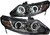 AnzoUSA 121454 Black/Clear/Amber Halogen Projector Headlight for Honda Civic
