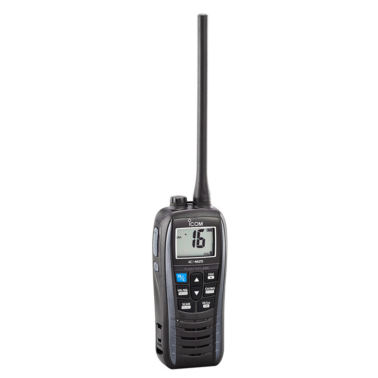 Icom M25 Handheld Floating VHF Marine Radio - Metallic Gray