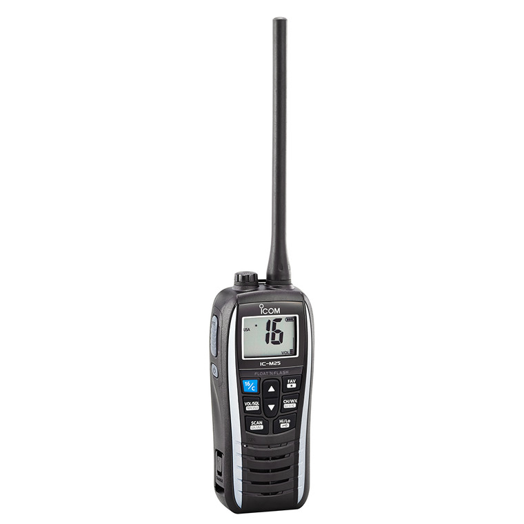 Icom M25 Handheld Floating VHF Marine Radio - Pearl White