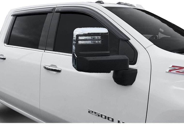 Auto Ventshade AVS 94731 Original Ventvisor Side Window Deflector Dark Smoke, 4-Piece Set for 2020-2021 Chevrolet 2500, Crew Cab Outside Mount 4pc