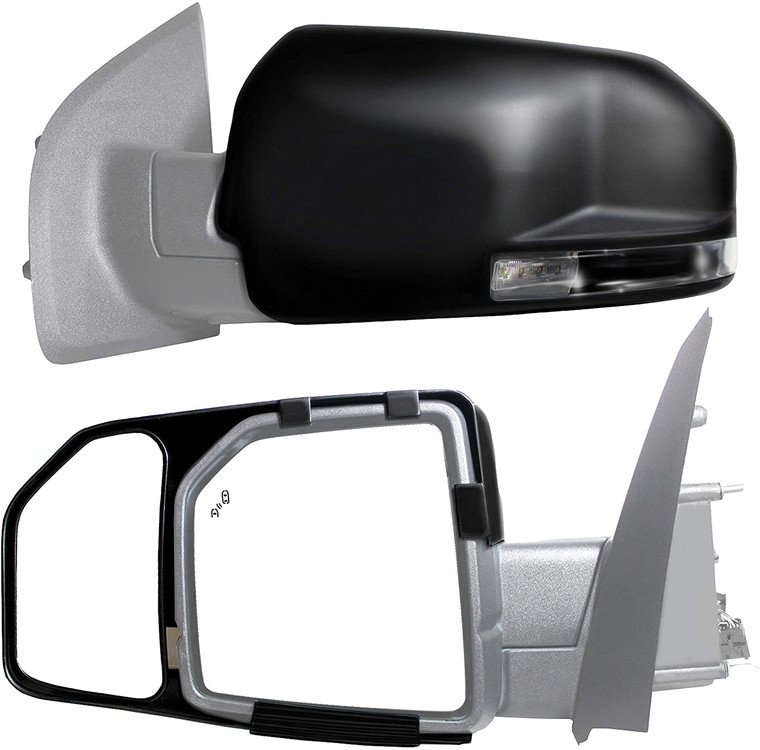 K Source 81850 Snap-On Towing Mirrors for Ford F150 (15+), Black
