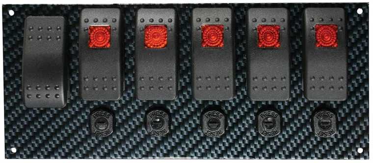 Moroso 74193 Gray/Black Fiber Design Switch Panel