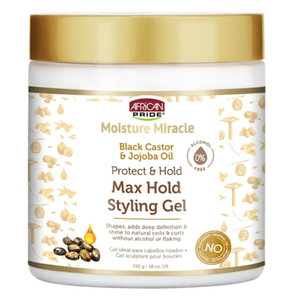 Africa's Pride Moisture Miracle Styling Gel with Castor & Jojoba Oils, Curl Control, 18 Oz Africa's Pride Moisture Miracle Styling Gel with Castor & Jojoba Oils, Curl Control, 18 Oz