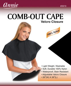 Annie #3919 Nylon Comb-Out Barber Cape, 1 Ea Annie #3919 Nylon Comb-Out Barber Cape, 1 Ea