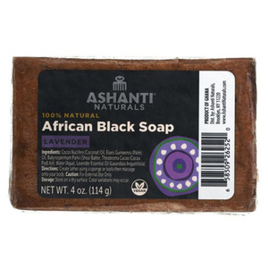 Ashanti Naturals 100% Black Soap Bar Lavender for Men, 4 oz Ashanti Naturals 100% Black Soap Bar Lavender for Men, 4 oz