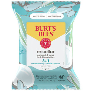 Burt's Bees Facial Cleansing Towelettes Micellar Coconut & Lotus - 30ct Burt's Bees Facial Cleansing Towelettes Micellar Coconut & Lotus - 30ct