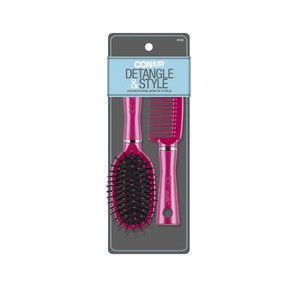 Conair Styling Essentials Mid-Size Cushion Brush And Comb Set Conair Styling Essentials Mid-Size Cushion Brush And Comb Set