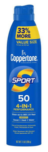 Coppertone Spf#50 Sport 4-In-1 Performance Spray 7.3Oz Value Coppertone Spf#50 Sport 4-In-1 Performance Spray 7.3Oz Value