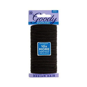 Goody Ouchless 4 mm Black Women's Braided Elastics for Medium Hair, 32 CT Goody Ouchless 4 mm Black Women's Braided Elastics for Medium Hair, 32 CT
