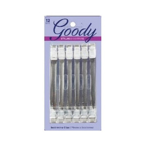 Goody Aluminum Sectioning Clips, Hair Salon Clamp Clips, 12 Ct