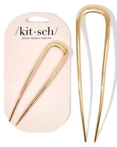Kitsch Metal French Hair Pin - Gold Kitsch Metal French Hair Pin - Gold