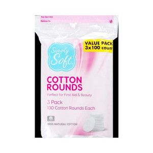 SS COTTON ROUNDS 3X100 CT SS COTTON ROUNDS 3X100 CT