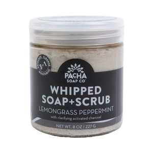 PACHA SOAP CO WHIPPED SOAP + SCRUB, LEMONGRASS PEPPERMINT 8 OZ PACHA SOAP CO WHIPPED SOAP + SCRUB, LEMONGRASS PEPPERMINT 8 OZ