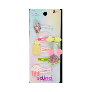 Scunci Snap Clips 5Pk Novelty Scunci Snap Clips 5Pk Novelty