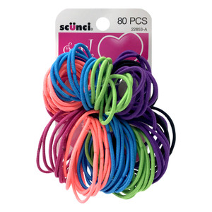 Sc??nci Girl No Damage Ponytail Elastics 2mm, 80 CT Sc??nci Girl No Damage Ponytail Elastics 2mm, 80 CT
