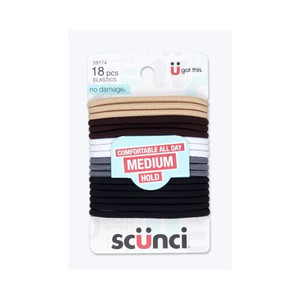 Sc??nci No Damage 4mm Hair Elastics Khaki, 18 CT Sc??nci No Damage 4mm Hair Elastics Khaki, 18 CT