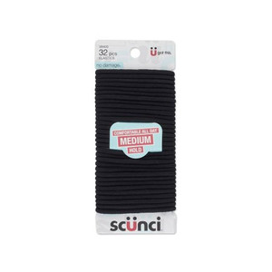 Sc??nci No Damage 4mm Black Hair Elastics 32 CT Sc??nci No Damage 4mm Black Hair Elastics 32 CT